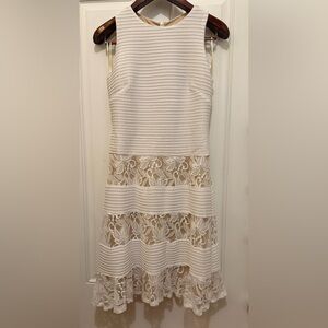 Gabby Skye Cream Lace Midi Dress